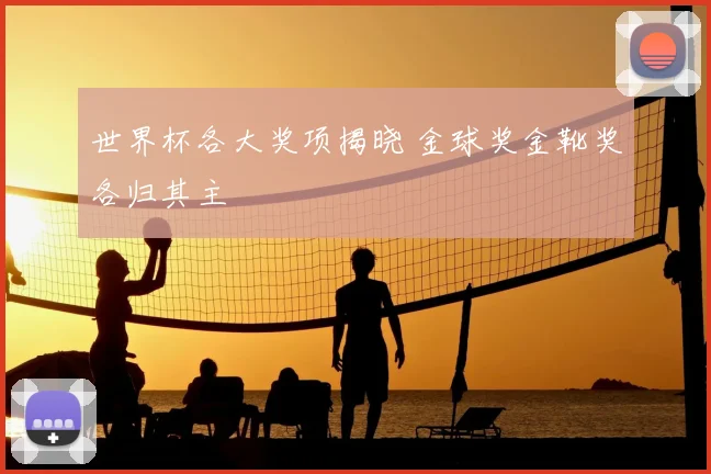 世界杯各大奖项揭晓 金球奖金靴奖各归其主